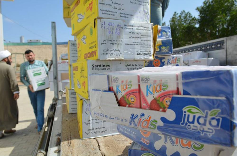 خلال الشهرين الماضيين .. لجنة الإرشاد والتعبئة للدفاع عن عراق المقدسات تدعم المجاهدين المرابطين بـ 316 طن من المواد الغذائية