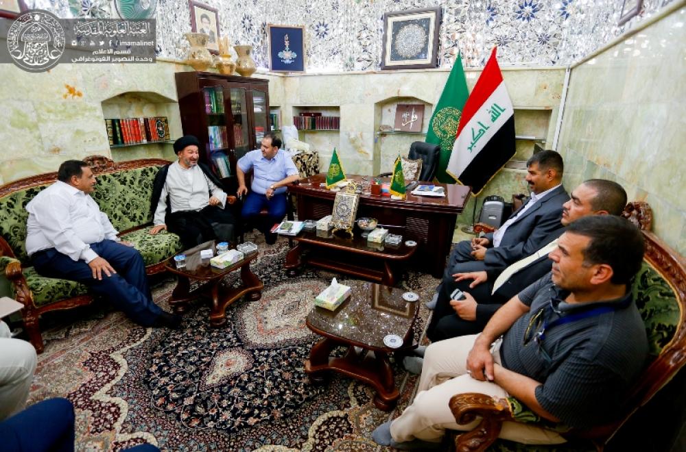 الأمين العام للعتبة العلوية المقدسة يلتقي برئيس شبكة الإعلام العراقي