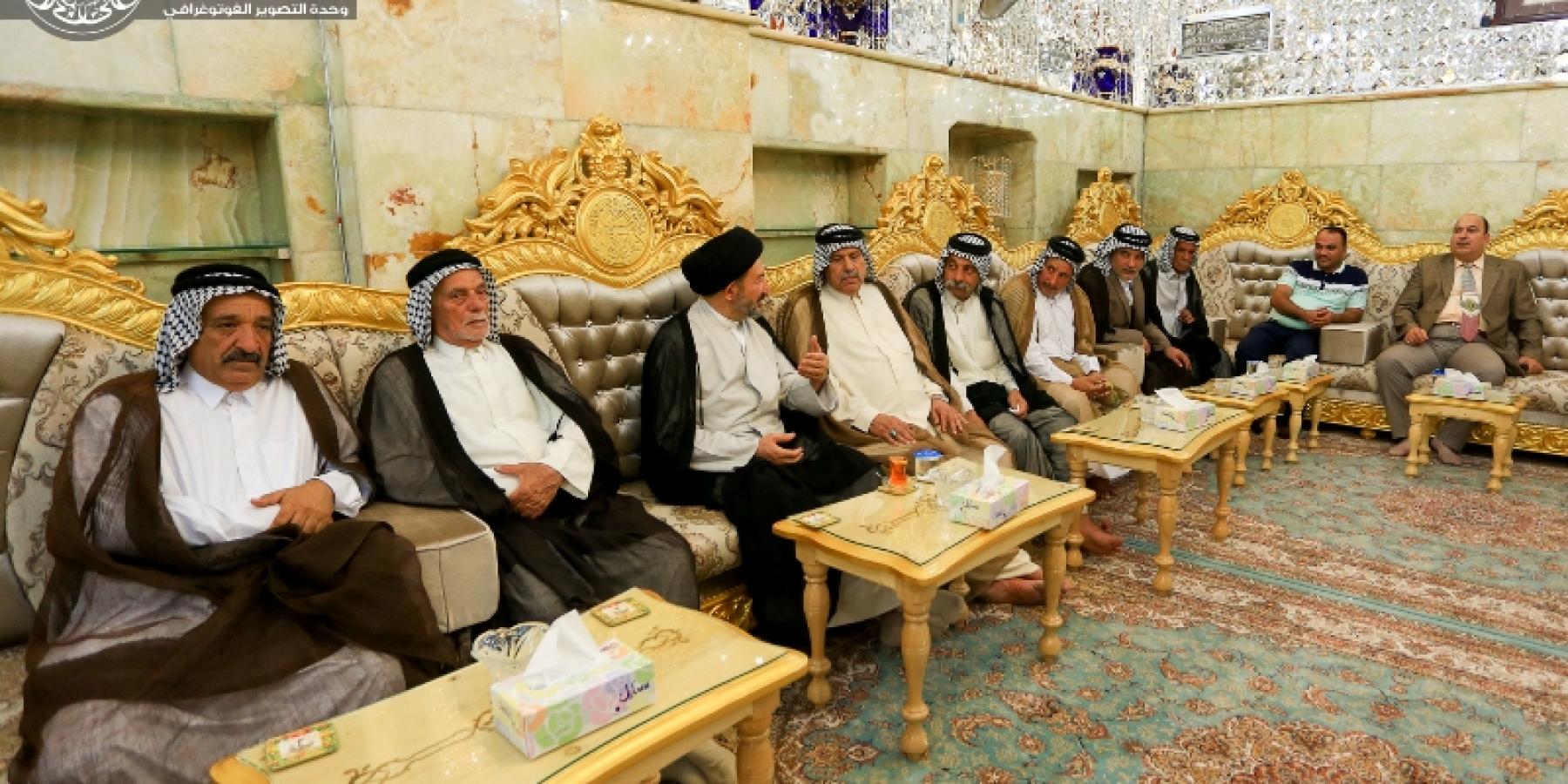 الأمين العام للعتبة العلوية المقدسة يستقبل شيوخ ووجهاء عشيرة البو عامر في النجف الأشرف